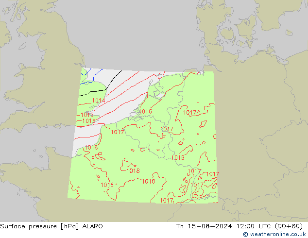 Luchtdruk (Grond) ALARO do 15.08.2024 12 UTC