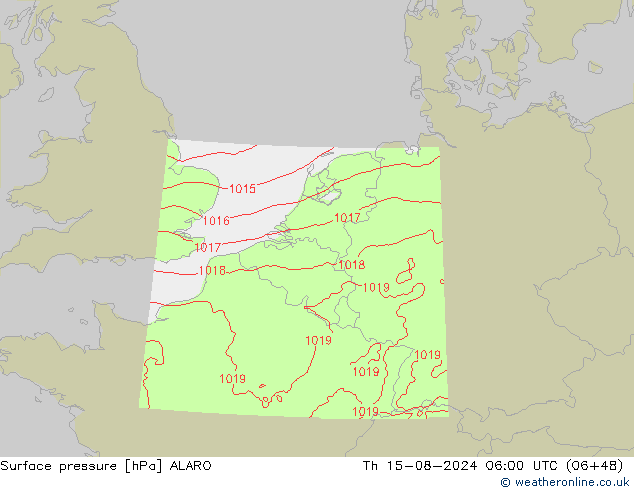 地面气压 ALARO 星期四 15.08.2024 06 UTC