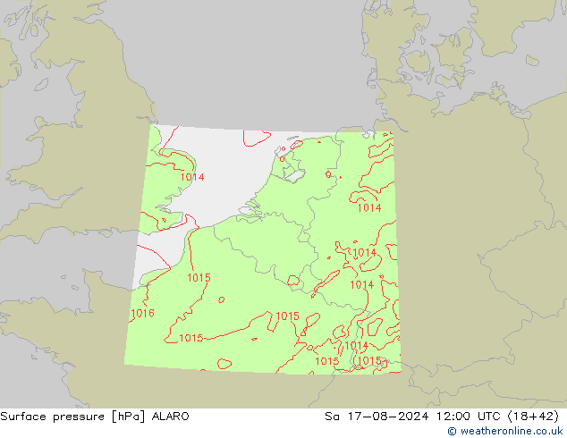 Luchtdruk (Grond) ALARO za 17.08.2024 12 UTC