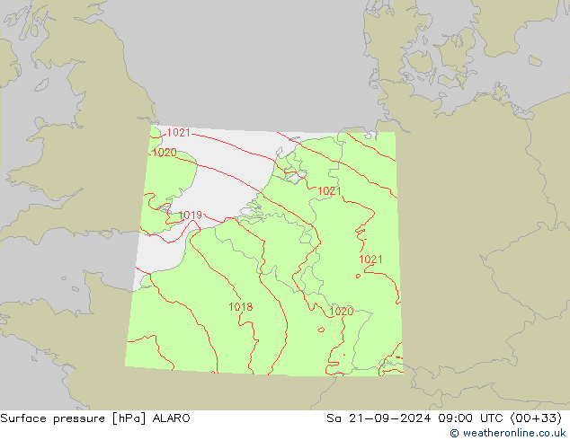 pression de l'air ALARO sam 21.09.2024 09 UTC