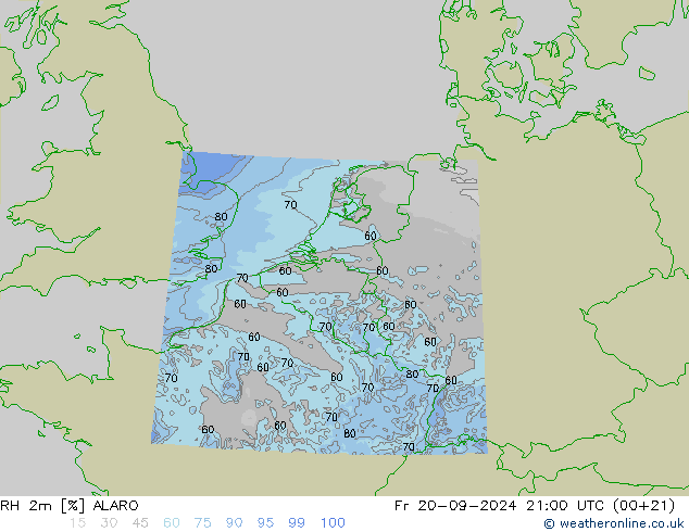 RH 2m ALARO  20.09.2024 21 UTC