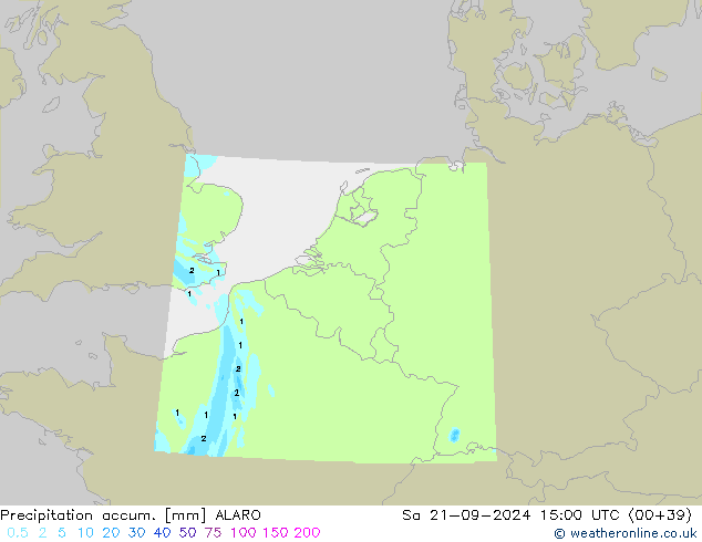 Precipitation accum. ALARO  21.09.2024 15 UTC