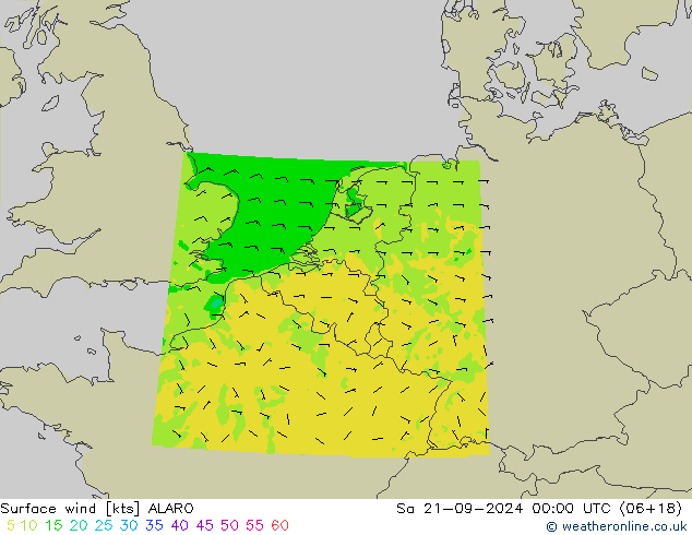 ветер 10 m ALARO сб 21.09.2024 00 UTC