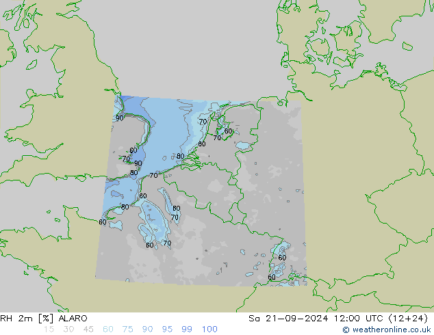 Humedad rel. 2m ALARO sáb 21.09.2024 12 UTC