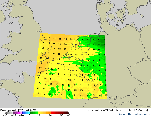 Punto de rocío ALARO vie 20.09.2024 18 UTC