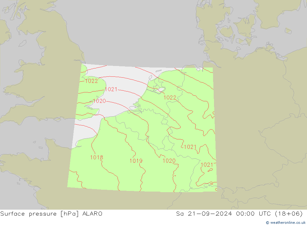 ciśnienie ALARO so. 21.09.2024 00 UTC