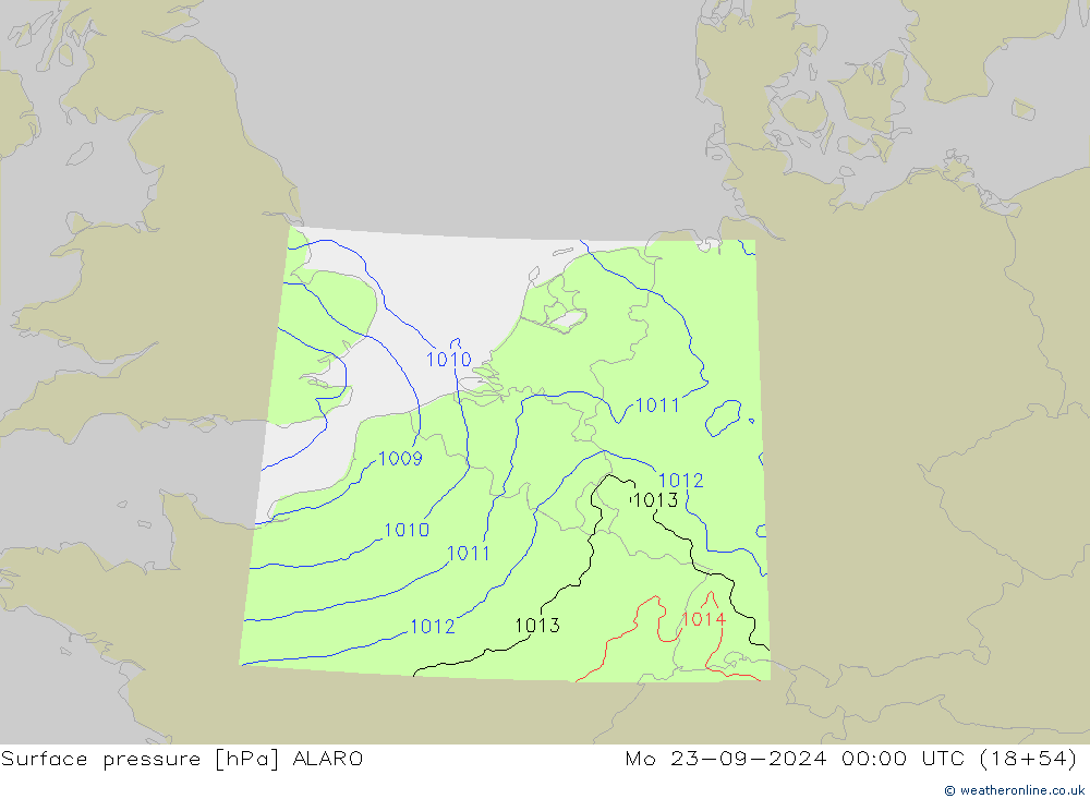 Bodendruck ALARO Mo 23.09.2024 00 UTC