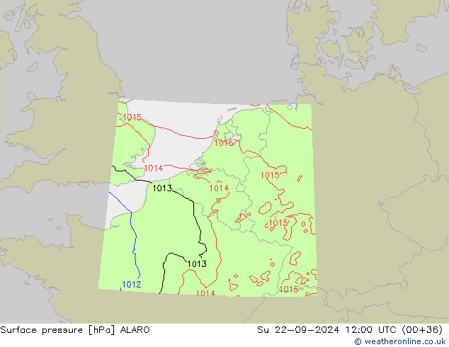 приземное давление ALARO Вс 22.09.2024 12 UTC