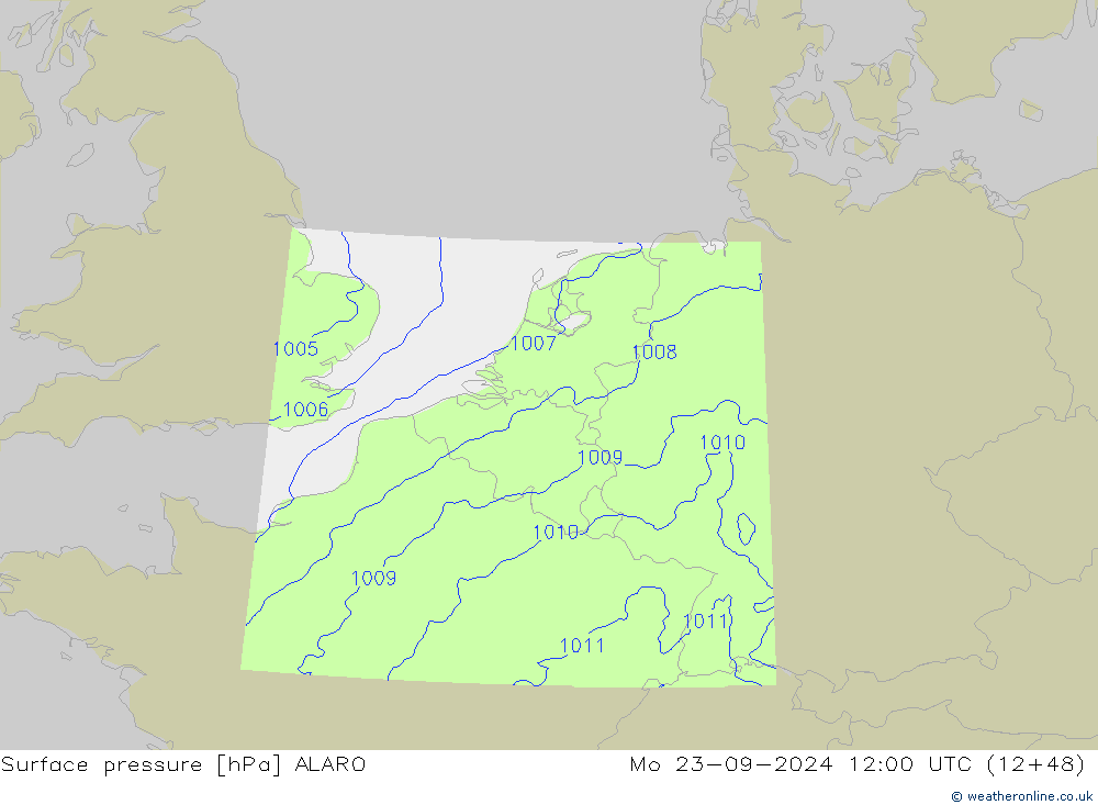 Bodendruck ALARO Mo 23.09.2024 12 UTC