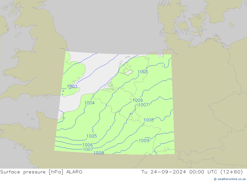 Presión superficial ALARO mar 24.09.2024 00 UTC