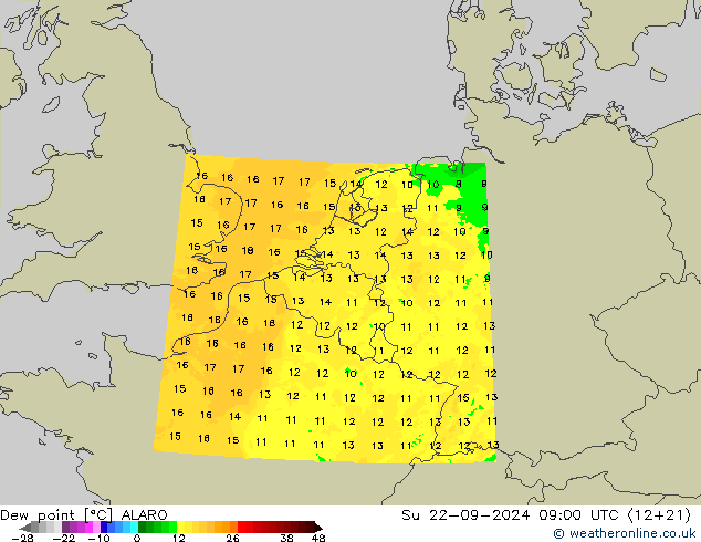 露点 ALARO 星期日 22.09.2024 09 UTC