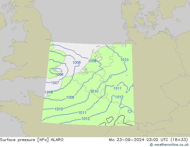 Luchtdruk (Grond) ALARO ma 23.09.2024 03 UTC