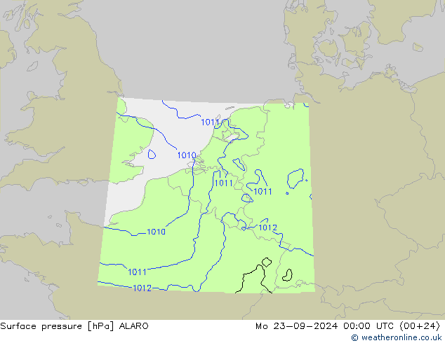 Atmosférický tlak ALARO Po 23.09.2024 00 UTC