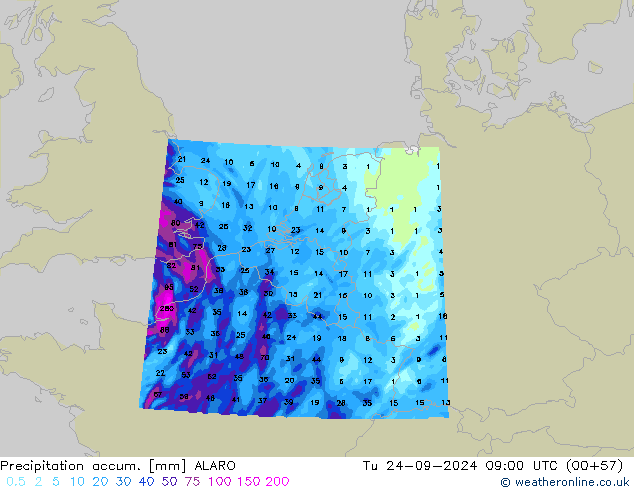 Nied. akkumuliert ALARO Di 24.09.2024 09 UTC