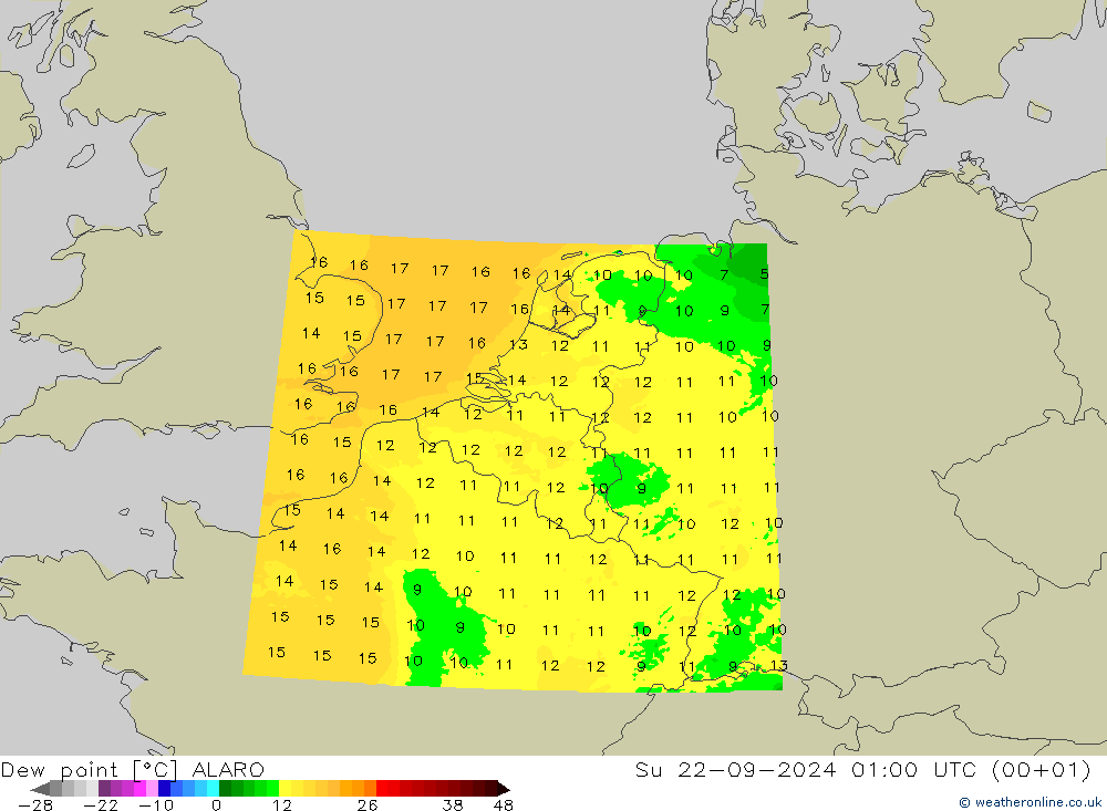 露点 ALARO 星期日 22.09.2024 01 UTC