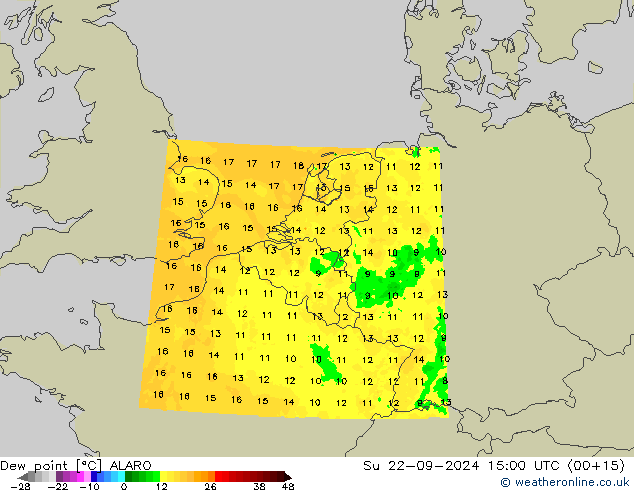 Ponto de orvalho ALARO Dom 22.09.2024 15 UTC