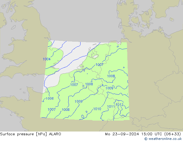 Surface pressure ALARO Mo 23.09.2024 15 UTC