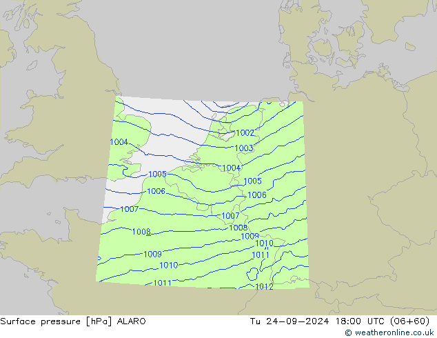 地面气压 ALARO 星期二 24.09.2024 18 UTC