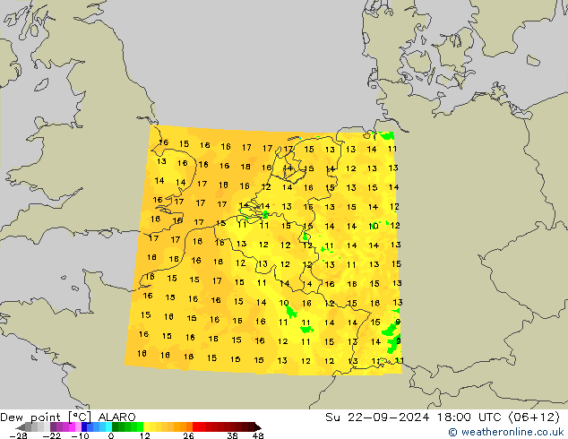 точка росы ALARO Вс 22.09.2024 18 UTC