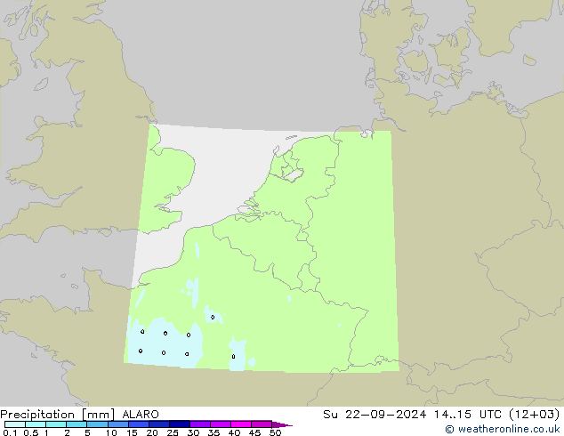 降水 ALARO 星期日 22.09.2024 15 UTC