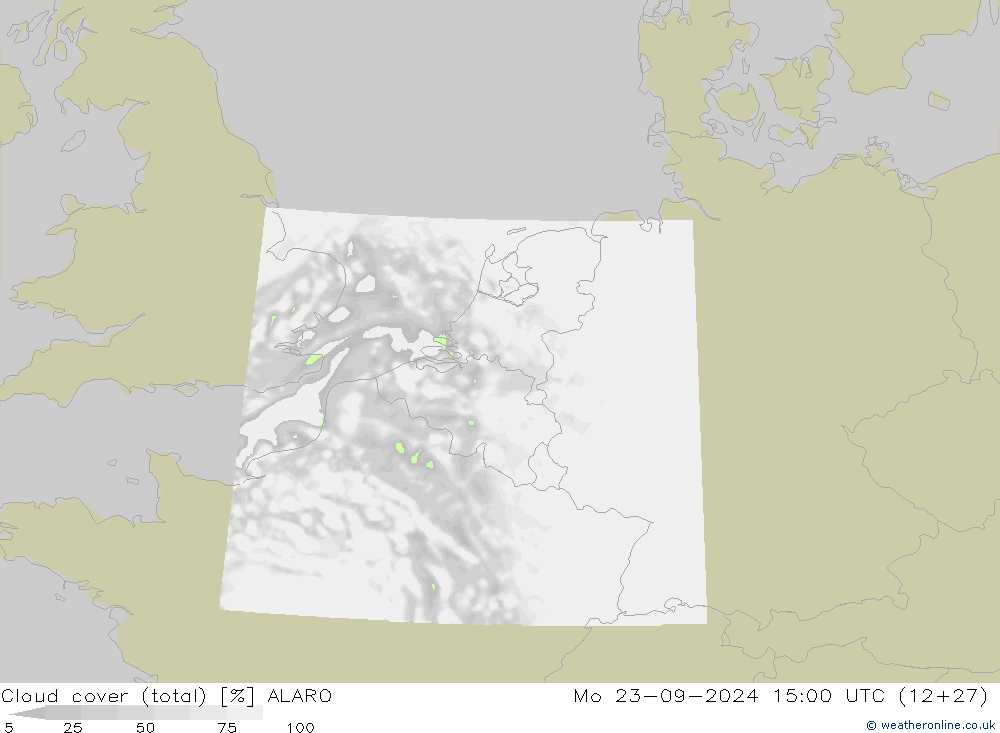 Nubi (totali) ALARO lun 23.09.2024 15 UTC