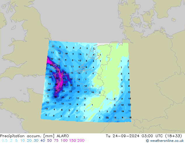 Nied. akkumuliert ALARO Di 24.09.2024 03 UTC