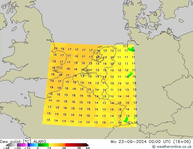 Point de rosée ALARO lun 23.09.2024 00 UTC