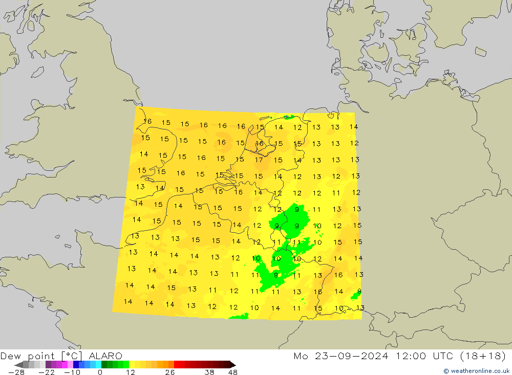 Çiğ Noktası ALARO Pzt 23.09.2024 12 UTC