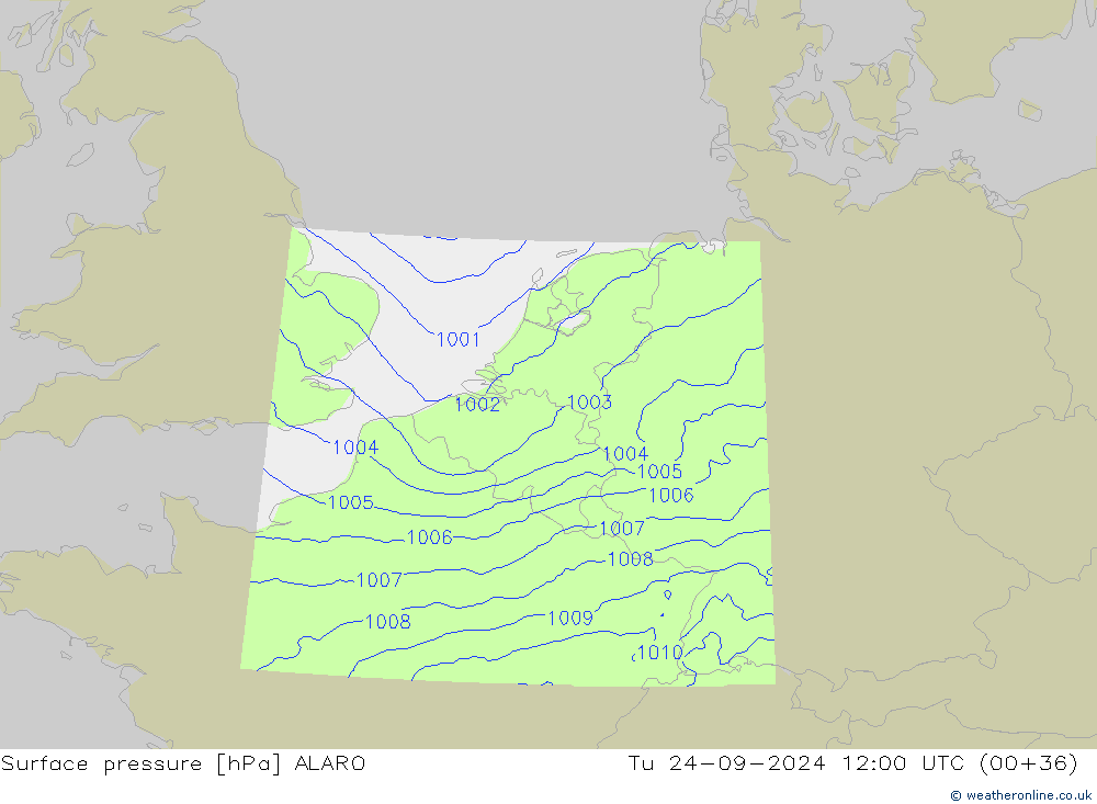 ciśnienie ALARO wto. 24.09.2024 12 UTC