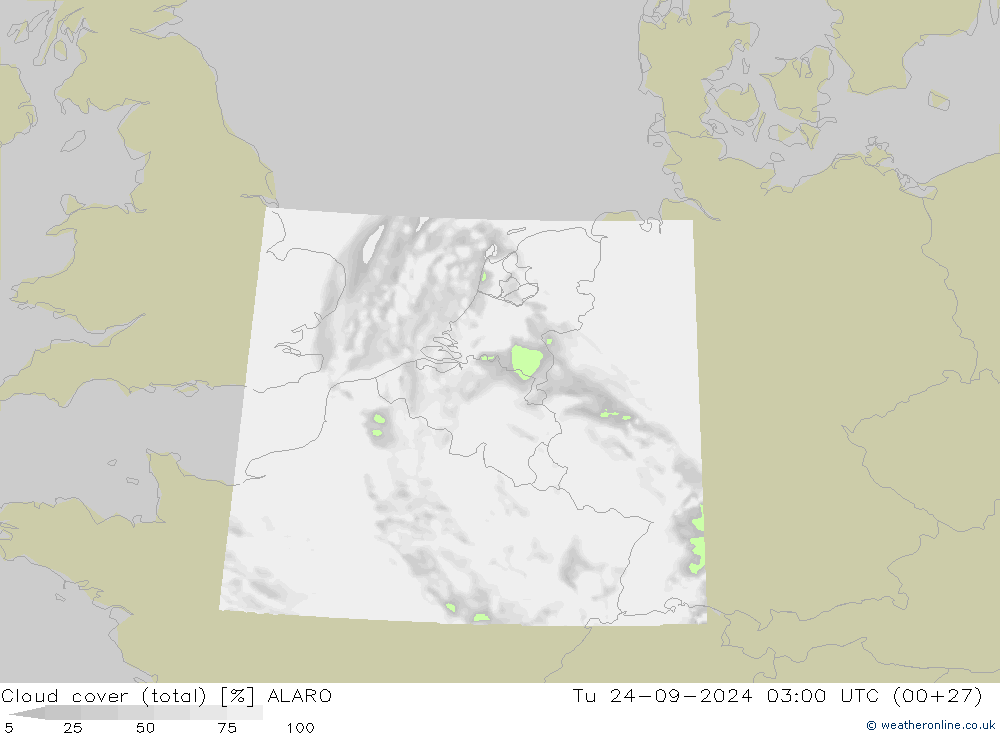 Nubi (totali) ALARO mar 24.09.2024 03 UTC