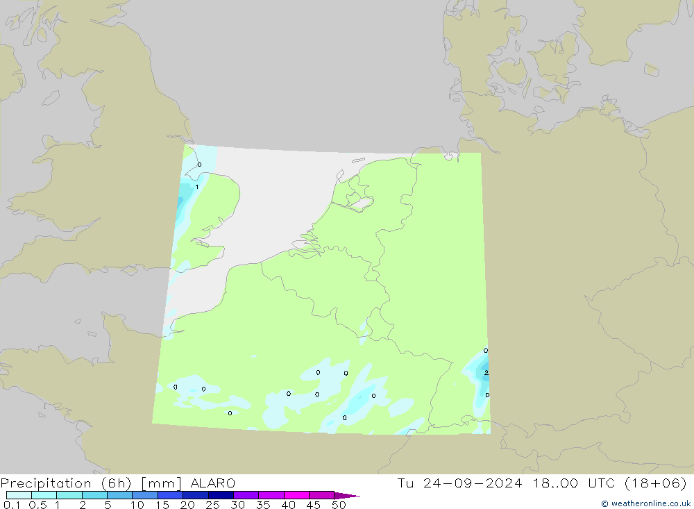 Nied. akkumuliert (6Std) ALARO Di 24.09.2024 00 UTC