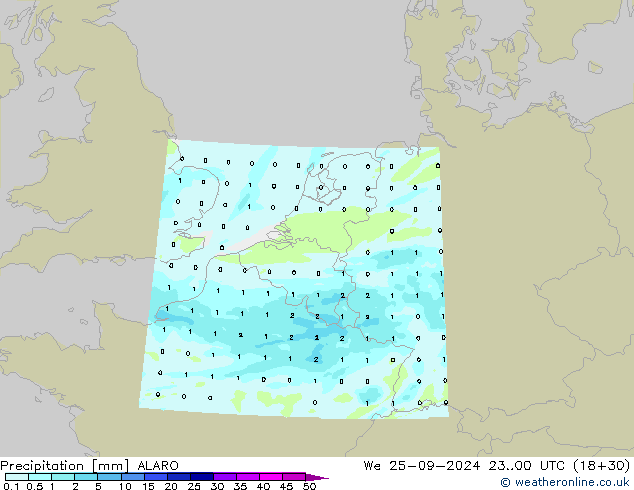 Precipitation ALARO We 25.09.2024 00 UTC