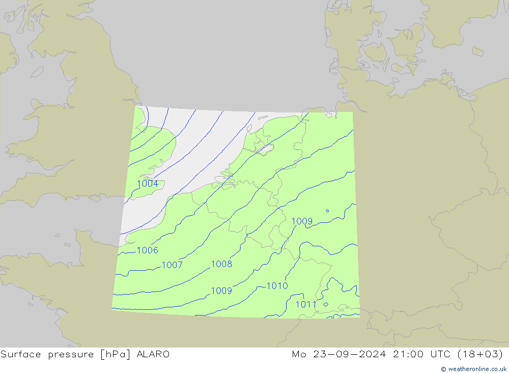 pression de l'air ALARO lun 23.09.2024 21 UTC