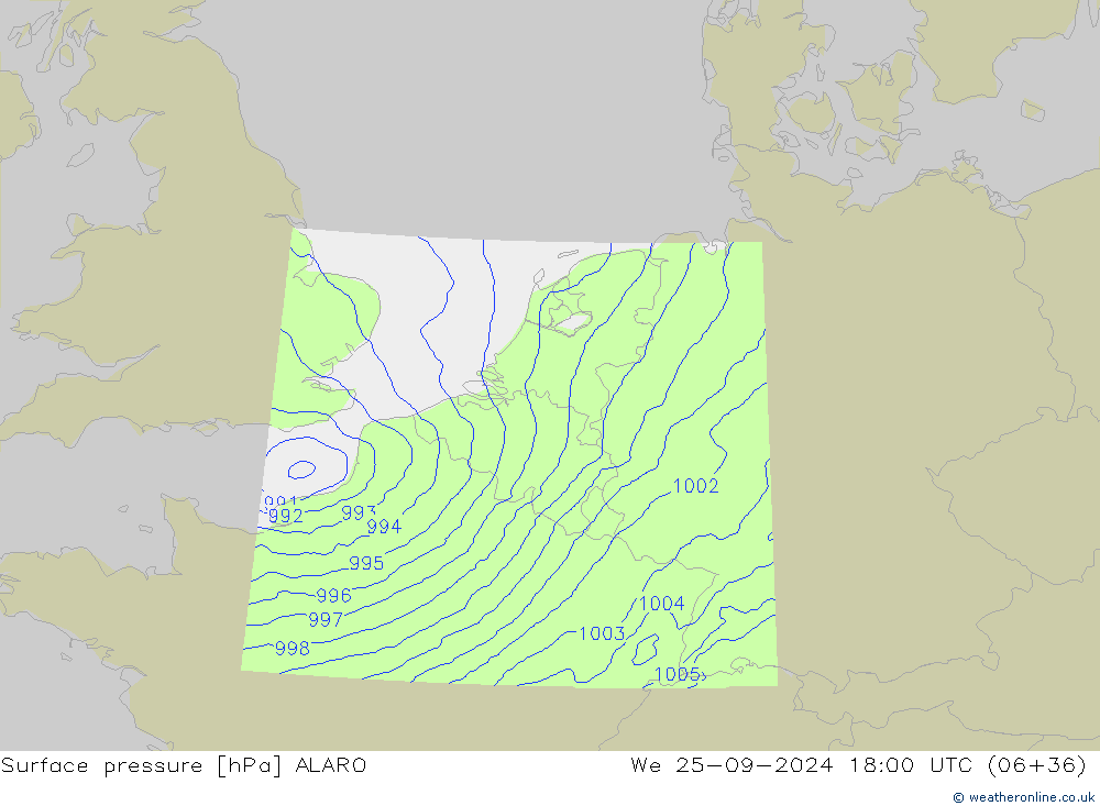 ciśnienie ALARO śro. 25.09.2024 18 UTC