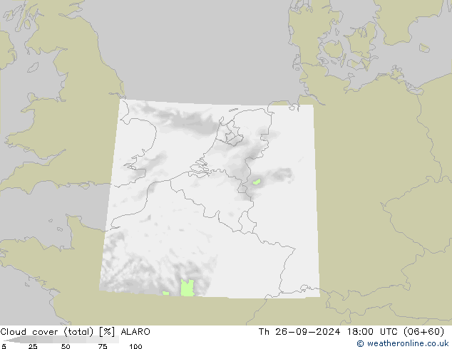 Nuages (total) ALARO jeu 26.09.2024 18 UTC