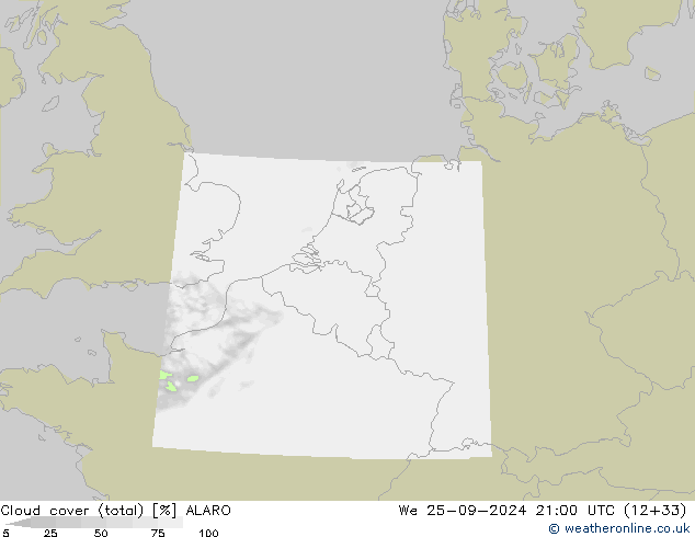 облака (сумма) ALARO ср 25.09.2024 21 UTC