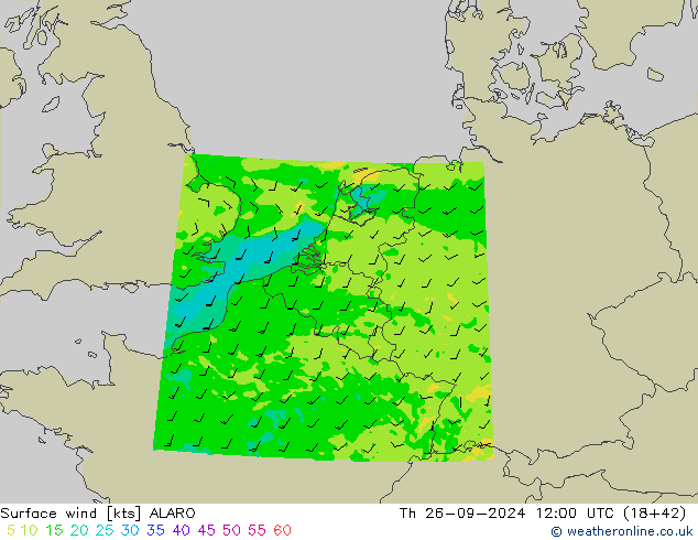 Bodenwind ALARO Do 26.09.2024 12 UTC