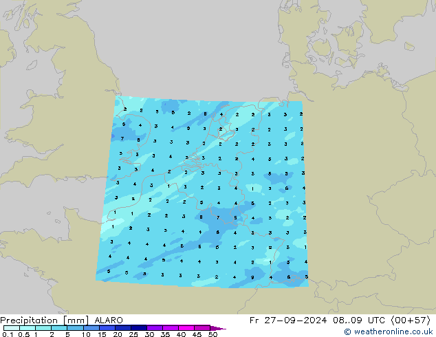 Precipitación ALARO vie 27.09.2024 09 UTC