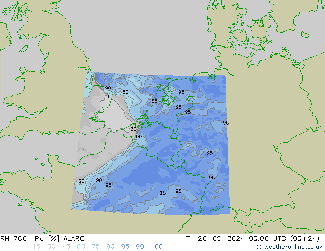 RH 700 hPa ALARO Do 26.09.2024 00 UTC