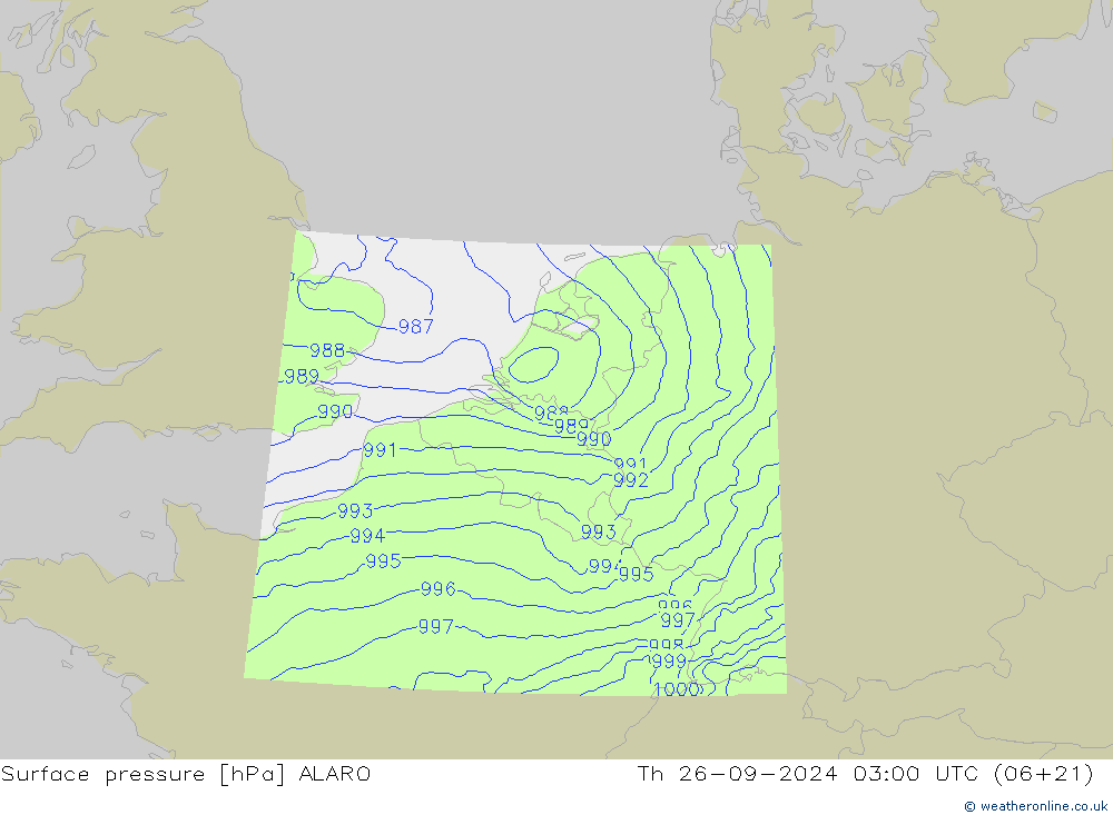 ciśnienie ALARO czw. 26.09.2024 03 UTC