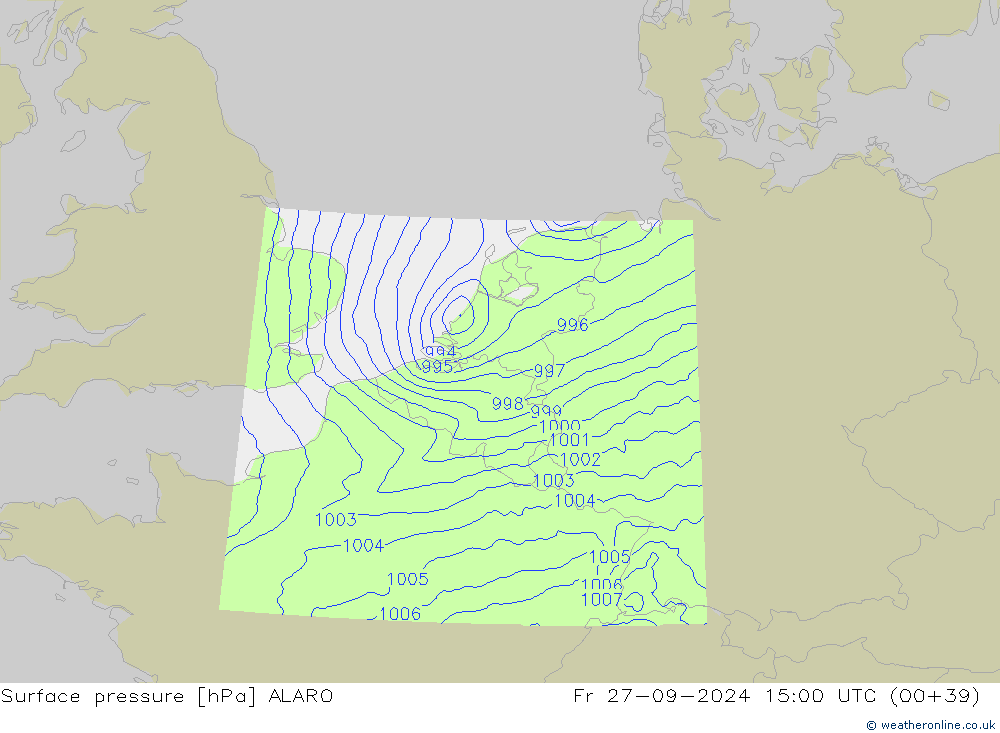 Yer basıncı ALARO Cu 27.09.2024 15 UTC