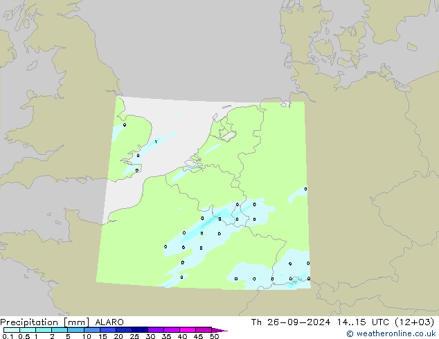 Precipitation ALARO Th 26.09.2024 15 UTC