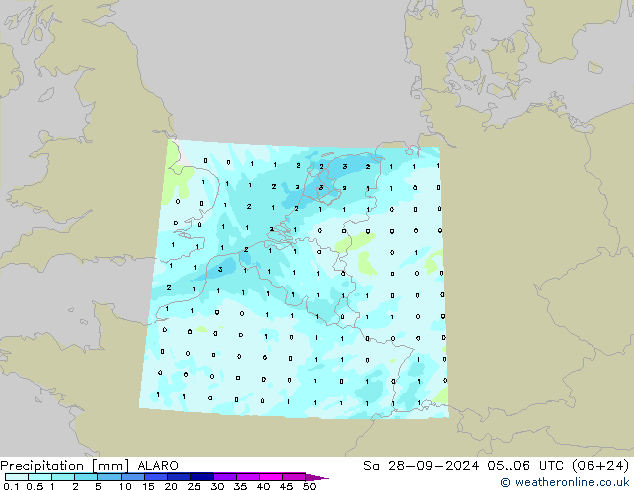 Neerslag ALARO za 28.09.2024 06 UTC