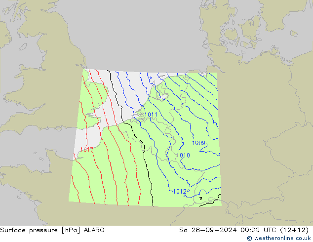 Luchtdruk (Grond) ALARO za 28.09.2024 00 UTC