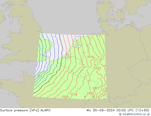 Luchtdruk (Grond) ALARO ma 30.09.2024 00 UTC