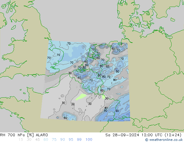 RV 700 hPa ALARO za 28.09.2024 12 UTC