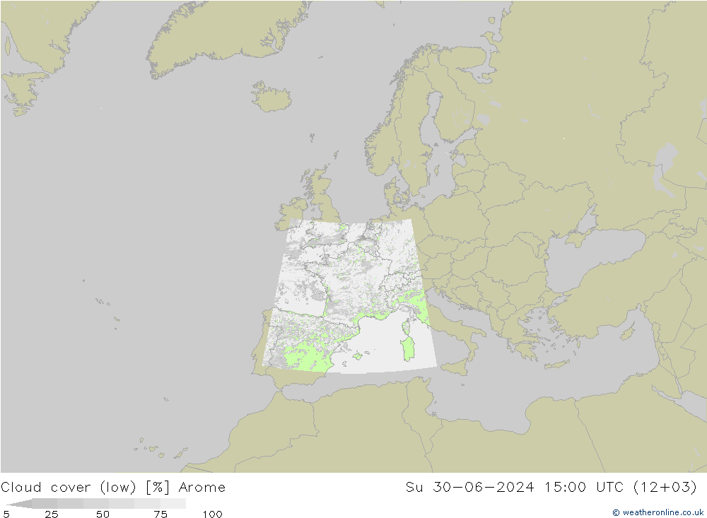云 (低) Arome 星期日 30.06.2024 15 UTC