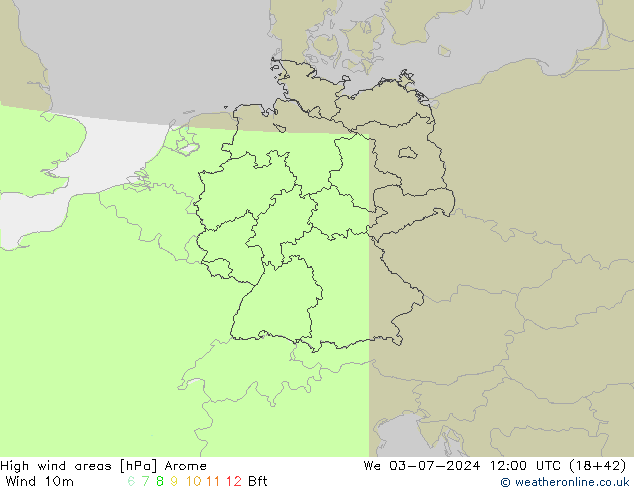 Windvelden Arome wo 03.07.2024 12 UTC