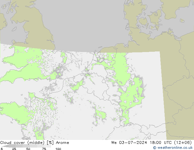 云 (中) Arome 星期三 03.07.2024 18 UTC