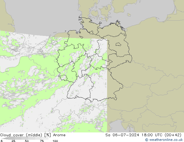 Bewolking (Middelb.) Arome za 06.07.2024 18 UTC